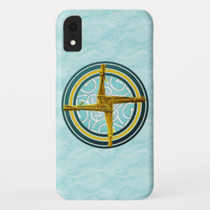Capa Para iPhone XR Cruz de Brigada Amarela em Azul