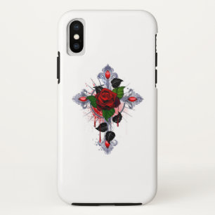 Capa Para iPhone Da Case-Mate Cruz de Prata com Rosa vermelha
