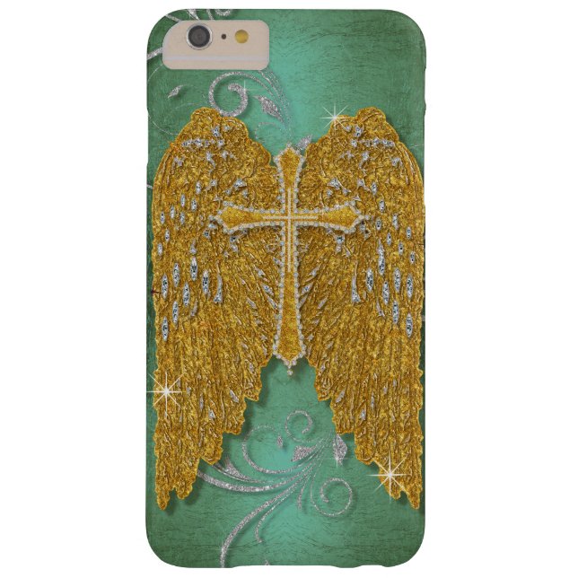 Capa Para iPhone, Case-Mate Cruz w Glitter Diamond Jewel Olhar Anjos (Verso)