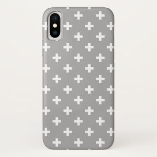 Capa Para iPhone Da Case-Mate Cruzes brancas da polca no cinza