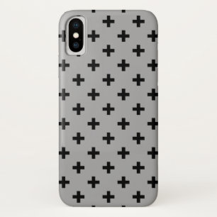 Capa Para iPhone Da Case-Mate Cruzes de polca preta em cinzas