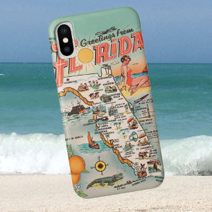 Capa Para iPhone Da Case-Mate Cumprimentos do mapa de Florida do vintage de