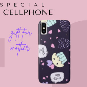 Capa Para iPhone Da Case-Mate Cupcake Roxo, Coração e Amor Padrões Bons