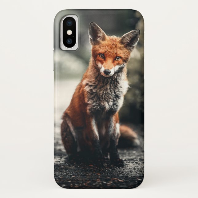Capa Para iPhone, Case-Mate Curiosa Sentada com Raposa Vermelha e Branca na Na (Verso)