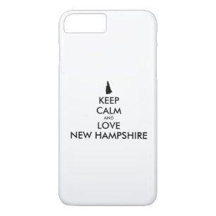 Capa iPhone 8 Plus/7 Plus Customizável MANTENHA A CALMA e AME NEW HAMPSHIRE