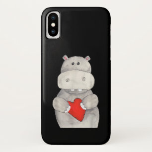 Capa Para iPhone Da Case-Mate Cute Hippo Hippopotamus Segurando Coração Love H