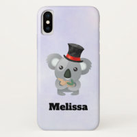Cute Koala em um Black Top Hat Custom