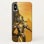 Capa Para iPhone Da Case-Mate CYBORG TITAN,DESERT HYPERION Science Ficfi<br><div class="desc">Imagem artística, colorida e brilhante de ficção científica em cores amarela, verde, castanha, branca. Titan cyborg da Hyperion com sua vibrante carapaça metálica cromática reflexiva em um ambiente surreal com pirâmides, sol quente, deserto semelhante a uma paisagem egípcia, quadro de animação do filme 3D Hyperion World . É também um...</div>