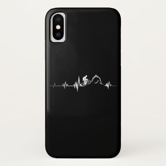 Capa Para iPhone, Case-Mate Cycling Heartbeat Racing Bicycle Mountain Bike (Verso)