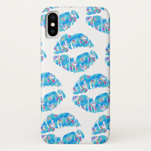 Capa Para iPhone Da Case-Mate Da folha iridescente do Aqua do UNICÓRNIO LÁBIOS