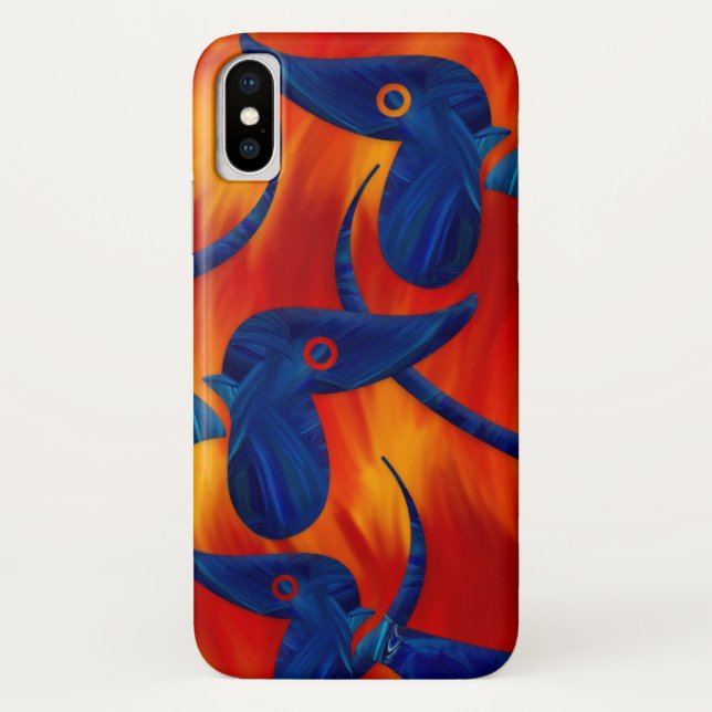 Capa Para iPhone, Case-Mate Dachshund azul colorido (Verso)