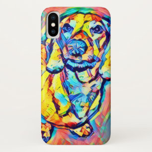 Capa Para iPhone X Dachshund colorido do pop art