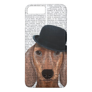 Capa iPhone 8 Plus/7 Plus Dachshund com chapéu preto