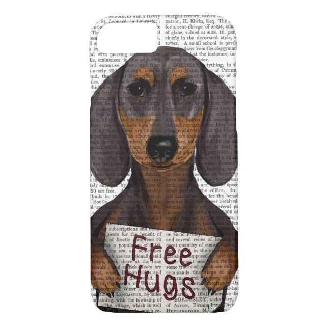 Capa Para iPhone, Case-Mate Dachshund Free Hugs (Verso)