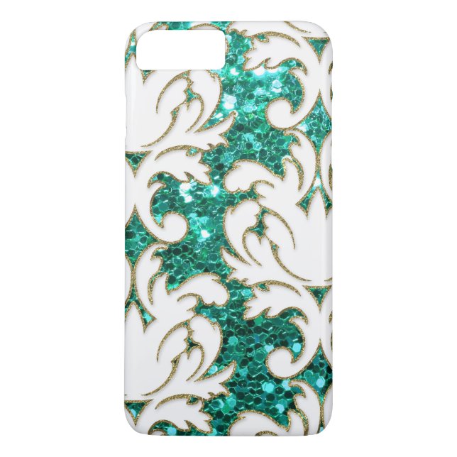 Capa Para iPhone, Case-Mate Damasco do brilho de turquesa (Verso)