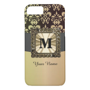 Capa Para iPhone Da Case-Mate Damasco preto e ouro personalizado