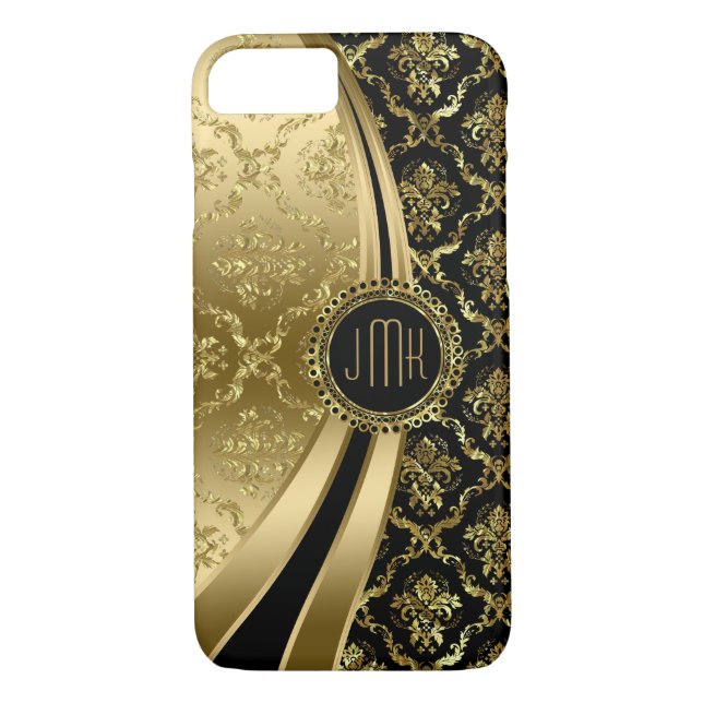 Capa Para iPhone, Case-Mate Damascos Dourados Elegantes e Faux 2d (Verso)
