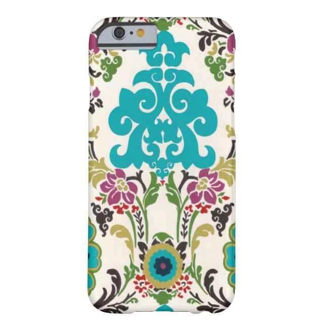 Capa Para iPhone, Case-Mate Damask Floral Patternos Plum Turquoise (Verso)