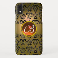 DAMASK GEM MONOGRAM amarelo alaranjado