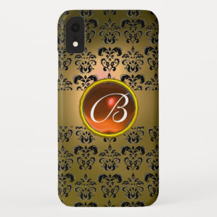 Capa Para iPhone Da Case-Mate DAMASK GEM MONOGRAM amarelo alaranjado