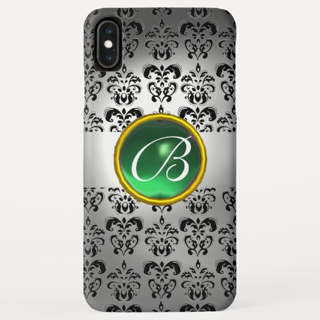 Capa Para iPhone, Case-Mate DAMASK GEM MONOGRAM branco verde (Verso)