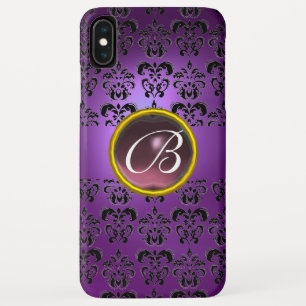 Capa Para iPhone Da Case-Mate DAMASK GEM MONOGRAM preto roxo
