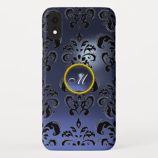 Capa Para iPhone, Case-Mate DAMASK GEM MONOGRAM roxo escuro (Verso)
