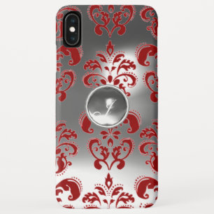 Capa Para iPhone Da Case-Mate DAMASK GEM MONOGRAM vermelha branca
