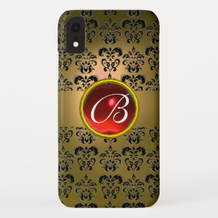 Capa Para iPhone Da Case-Mate DAMASK GEM MONOGRAMA amarelo vermelho