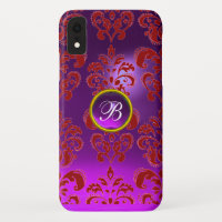 DAMASK GEM MONOGRAMA vermelho roxo