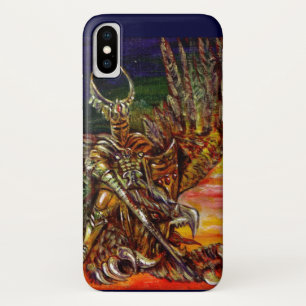 Capa Para iPhone X DARK KNIGHT E DRAGON Fantasy
