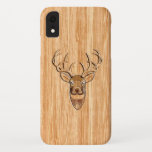 Capa Para iPhone Da Case-Mate Decoração do Estilo de Grãos de Madeira de Granizo<br><div class="desc">Uma cabeça de veado arrojada estilo de aplicação Energy Spirit. Um rabo branco grava o perfil de troféus em um grão louro de madeira... e olha como fundo, que certamente irá impressionar as trilhas. Também carregar uma ampla seleção de bonés personalizados bordados para completar sua busca por algo especial. Cabeça...</div>
