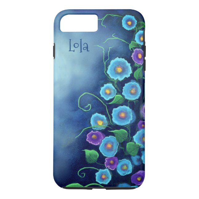 Capa Para iPhone, Case-Mate Delfinium by Moonlight in Blue iPhone / iPad case (Verso)