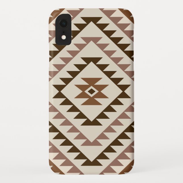 Capa Para iPhone, Case-Mate Desenho de Motivo de Diamante Azteca Marrons+Creme (Verso)