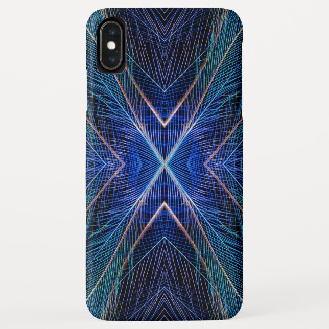 Capa Para iPhone, Case-Mate Desenho de Pena Fractal Azul (Verso)