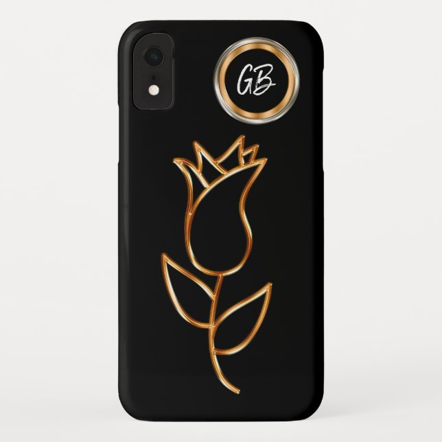 Capa Para iPhone, Case-Mate Desenho Floral Brilho Monograma (Verso)