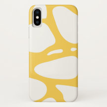 Design abstrato amarelo e branco iphone x case