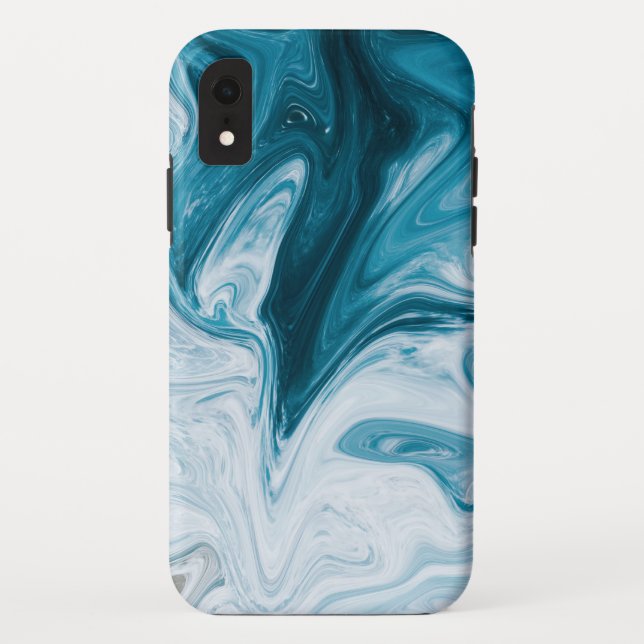 Capa Para iPhone, Case-Mate Design abstrato das ondas de praia azul (Verso)
