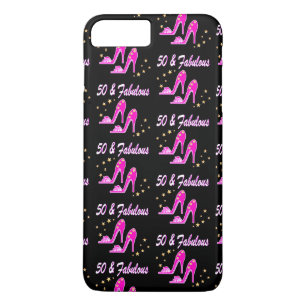 Capa iPhone 8 Plus/7 Plus Design DE ANIVERSÁRIO PINK 50 E FABULOSO