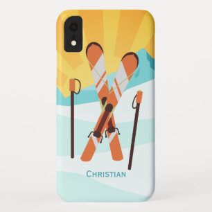 Capa Para iPhone Da Case-Mate Design de Esqui Retroativo com Paisagem de Neve