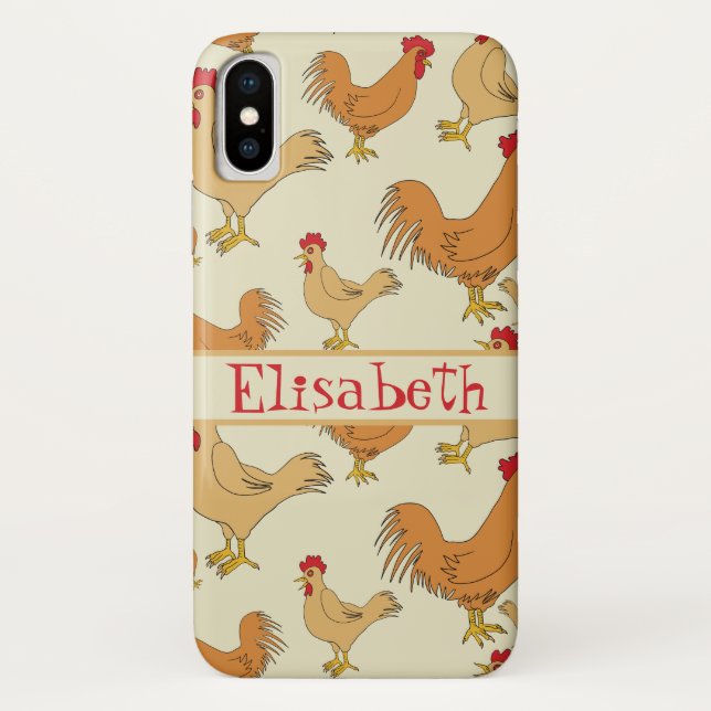 Capa Para iPhone, Case-Mate Design de Frango Castanho Personalizar (Verso)