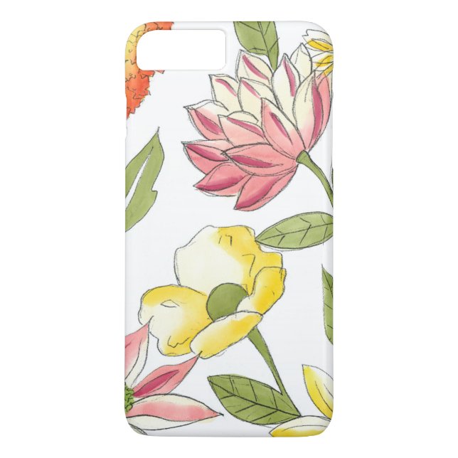 Capa Para iPhone, Case-Mate Design de Jardim Floral com Fundo Branco (Verso)