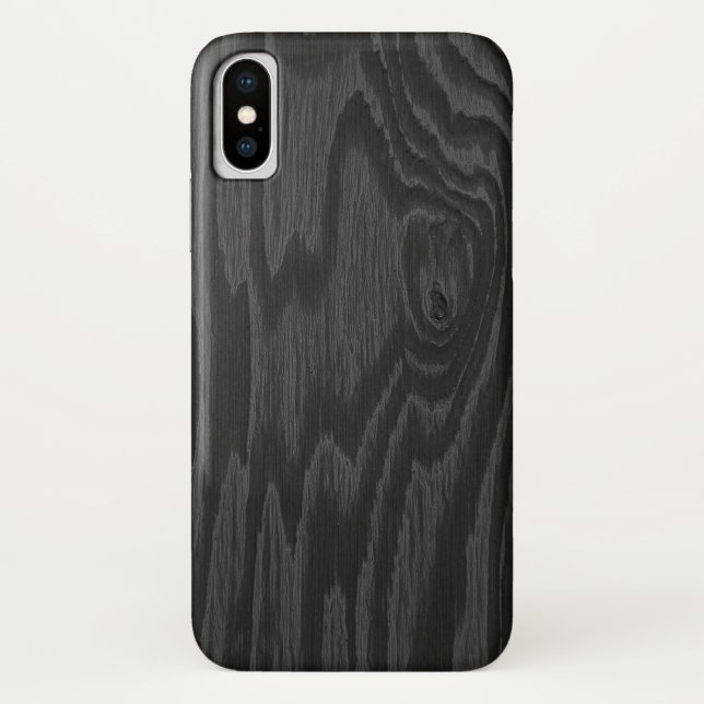 Capa Para iPhone, Case-Mate Design de madeira preta (Verso)