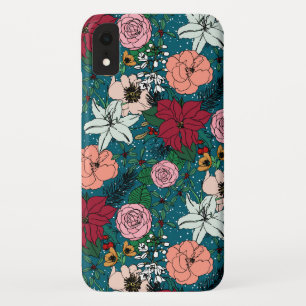 Capa Para iPhone Da Case-Mate Design de pontos brancos, florais e florais, de in