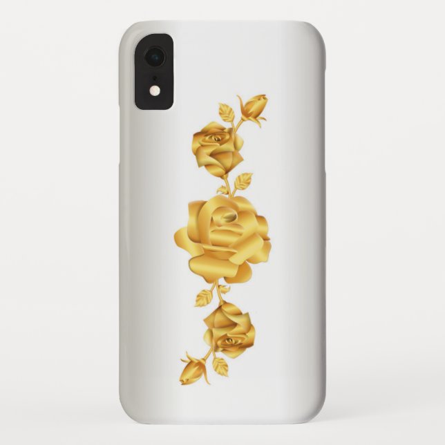 Capa Para iPhone, Case-Mate Design de rosa Amantes Dourado em Prata (Verso)