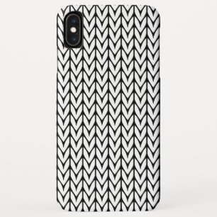Capa Para iPhone XS Max Design de Yarn Chevrons Knit Style em preto