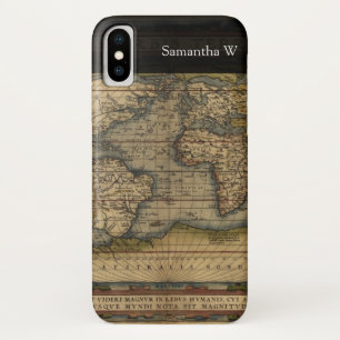 Capa Para iPhone X Design do Atlas Histórico do Mapa do Mundo de Vin