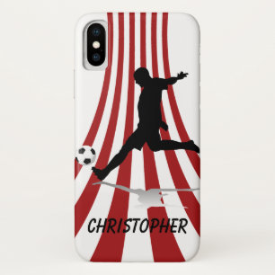Capa Para iPhone Da Case-Mate Design do jogador de futebol Red and White Arcs