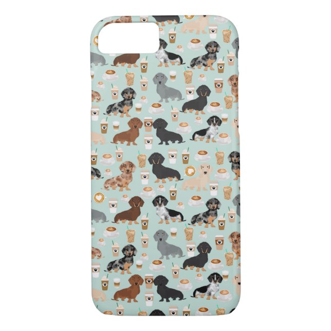 Capa Para iPhone, Case-Mate Design dos cafés do Dachshund (Verso)