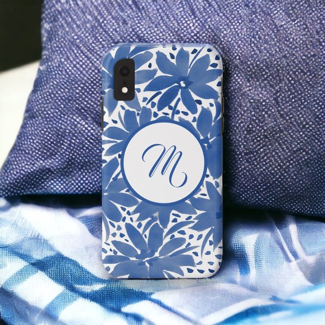 Capa Para iPhone, Case-Mate Design Floral branco monograma (Criador carregado)